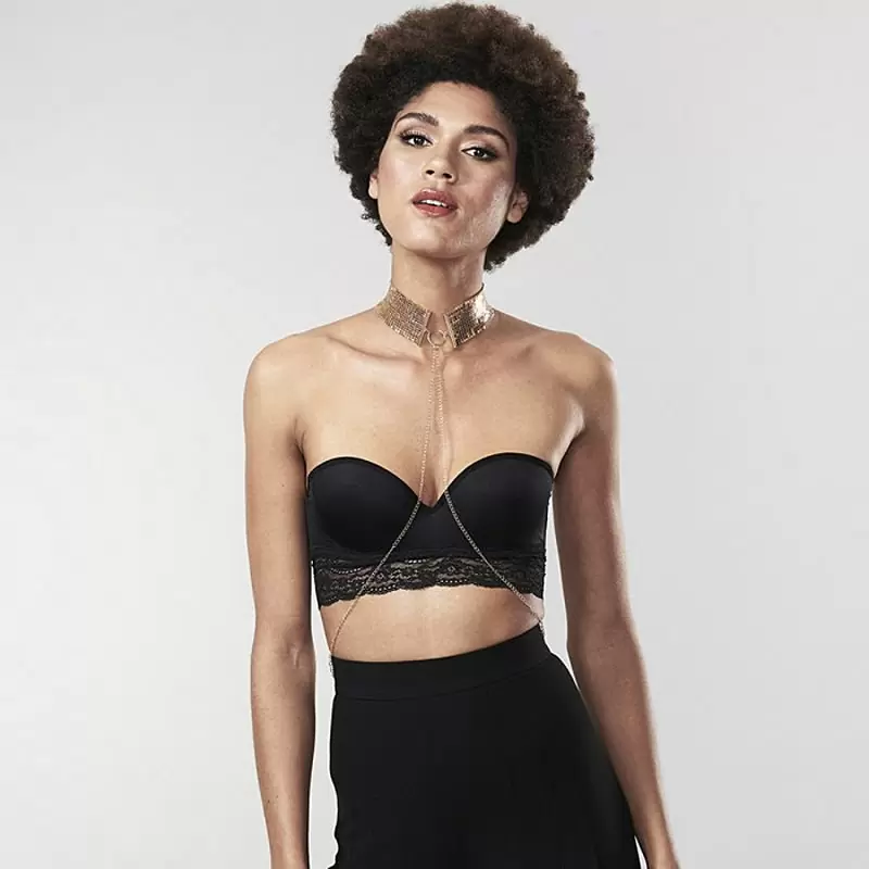 Ошейник из металлической сетки Metallic Mesh Collar – золотистый