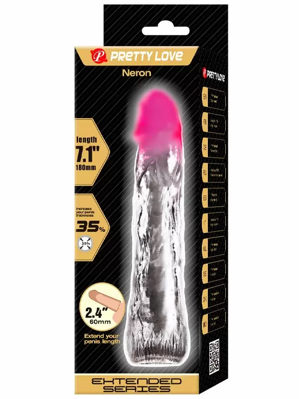 Реалистичная насадка-удлинитель Baile Neron, ТПР, 18 см