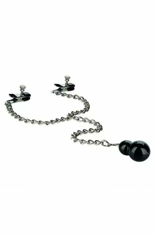 Зажимы-прищепки (украшения) для сосков с цепочкой и утяжелителем Weighted Dual Tier Nipple Clamps