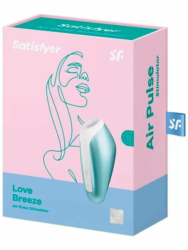 Вакуумно-волновой стимулятор клитора Satisfyer Love Breeze, 9,8 см, силикон, мятный