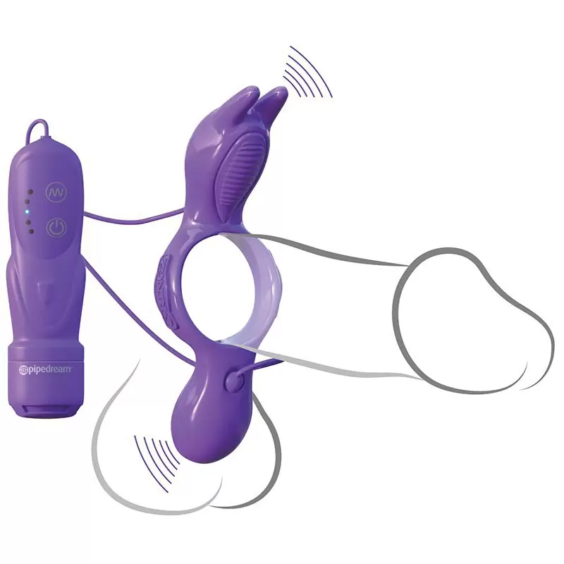Эрекционное кольцо His And Hers Ultimate Rabbit с вибрацией – фиолетовый