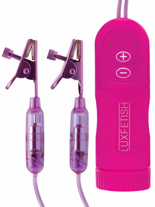 Зажимы на соски Lux Fetish Vibrating Nipple Clips, с вибрацией, многоскоростные, с пультом