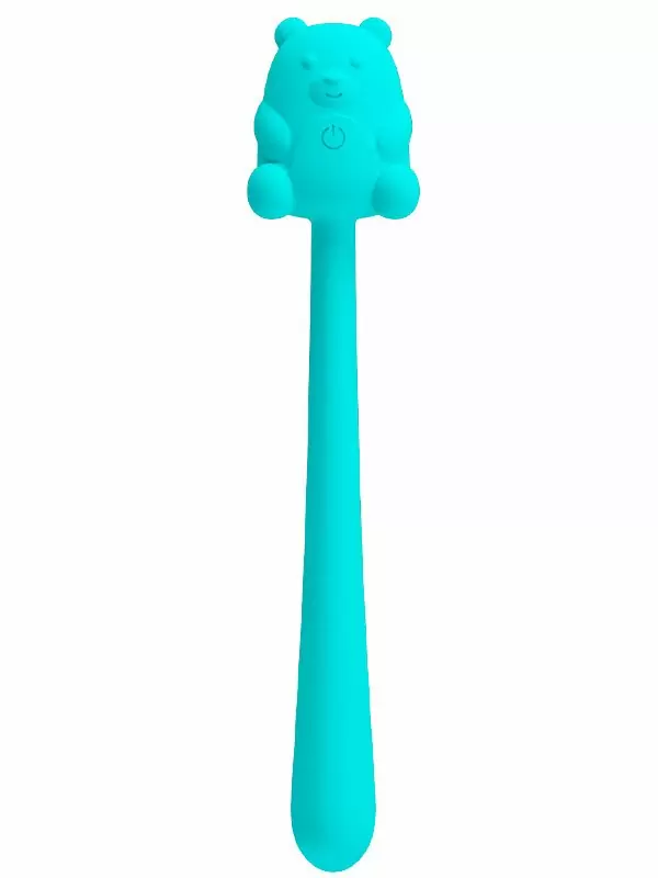 Бирюзовый милый мини-вибратор Baile Cute Bear с 7 режимами, 13,5 см