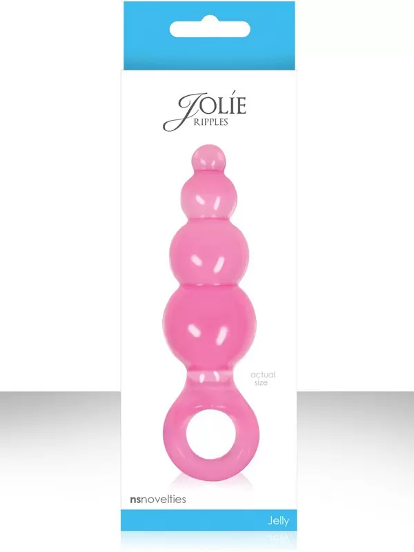 Анальная пробка с кольцом Jolie Ripples Medium – розовая