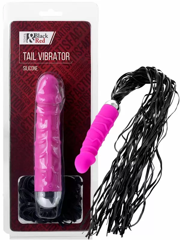 Вибромассажер TOYFA Black&Red с плетью – розовый