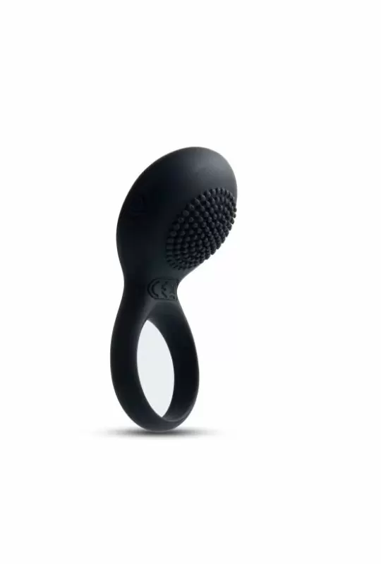 Черное эрекционное виброкольцо с круглым стимулятором, Svakom Tyler