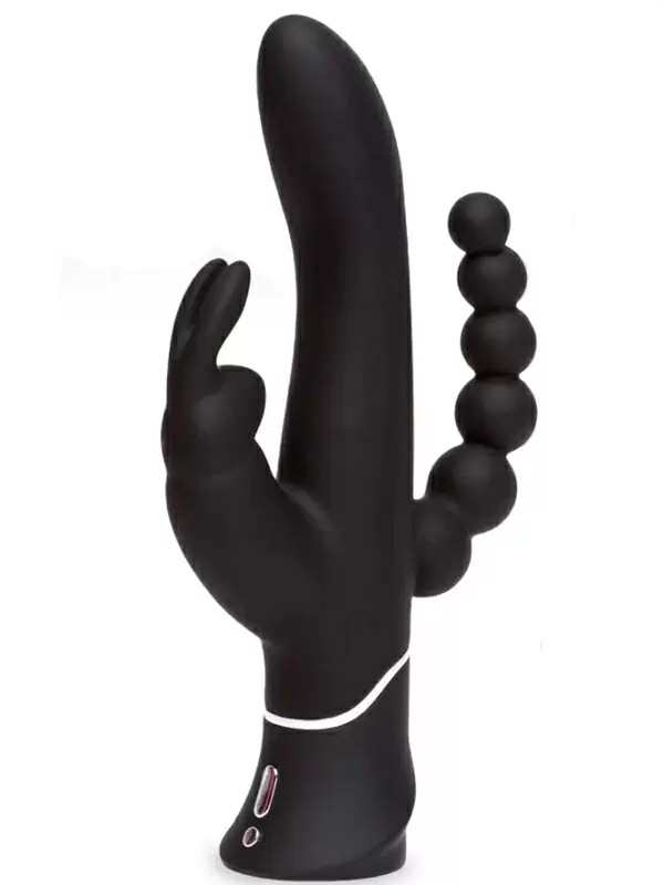 Тройной вибратор-кролик Happy Rabbit Triple, с анальным стимулятором, 22,9 см, черный