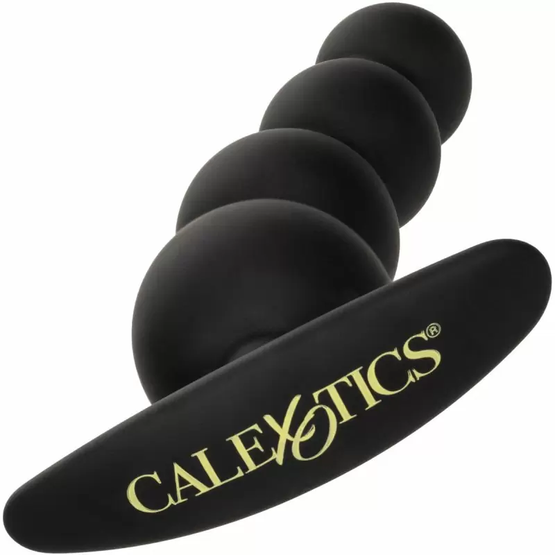 Носимая анальная елочка Boundless Beaded Plug, 9 см, 4 бусины, черный