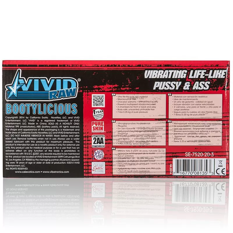 Мастурбатор реалистичный Vivid Raw Bootylicious с вибрацией – мулатка	