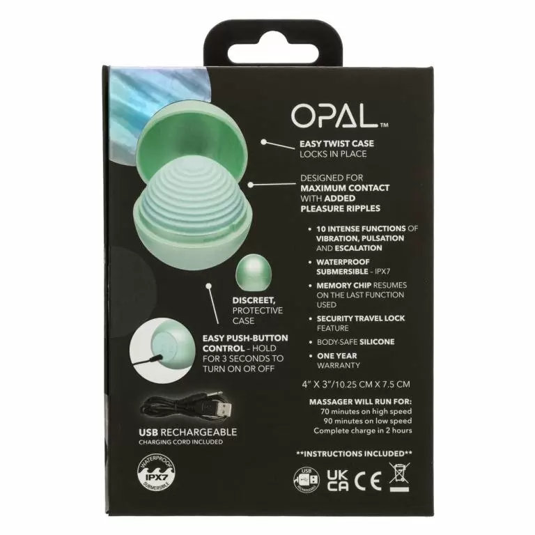 Универсальный вибратор OPAL RIPPLE MASSAGER, 10,25 см, 10 режимов, зеленый