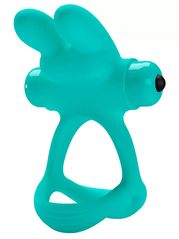 Эрекционное виброкольцо Baile Passionate Dante, 8,7 см, 10 режимов, силикон, бирюзовое