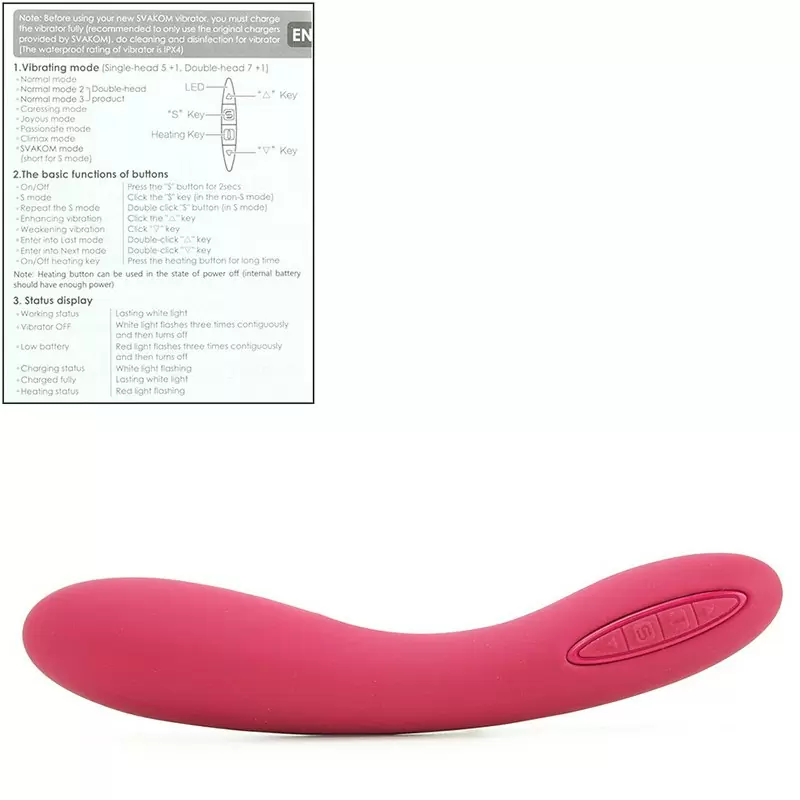 Вибромассажер Leslie с функцией подогрева, интеллектуальный режим – винно красный