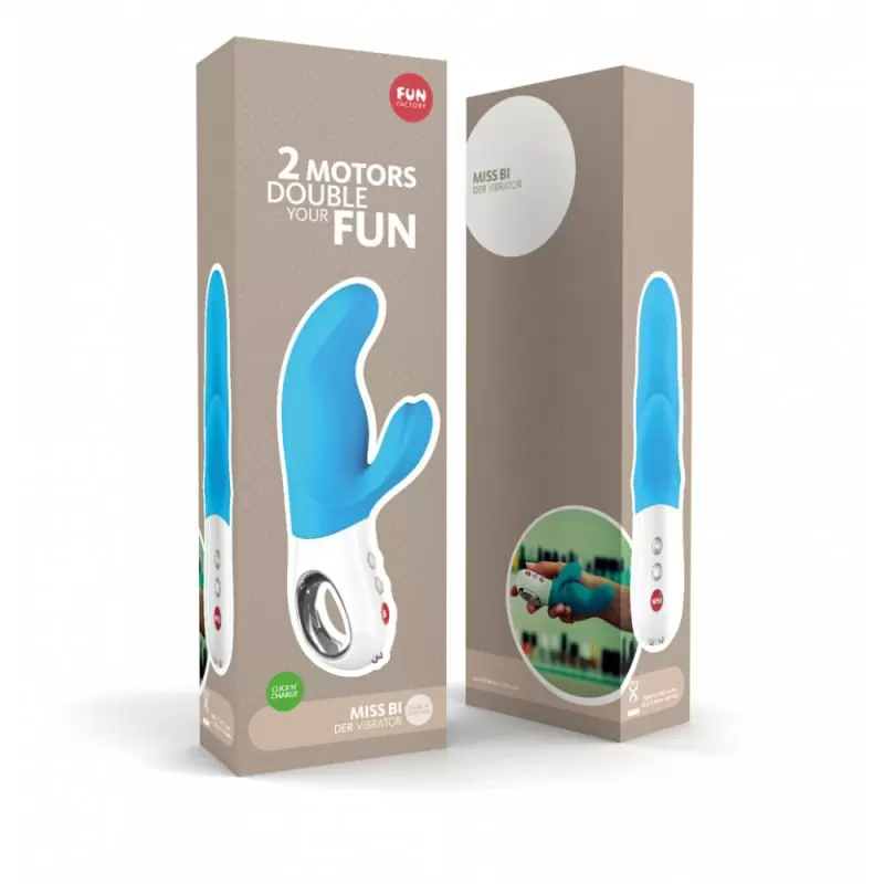 Водонепроницаемый вибратор Fun Factory Miss Bi, 17 см, 6 режимов, голубой