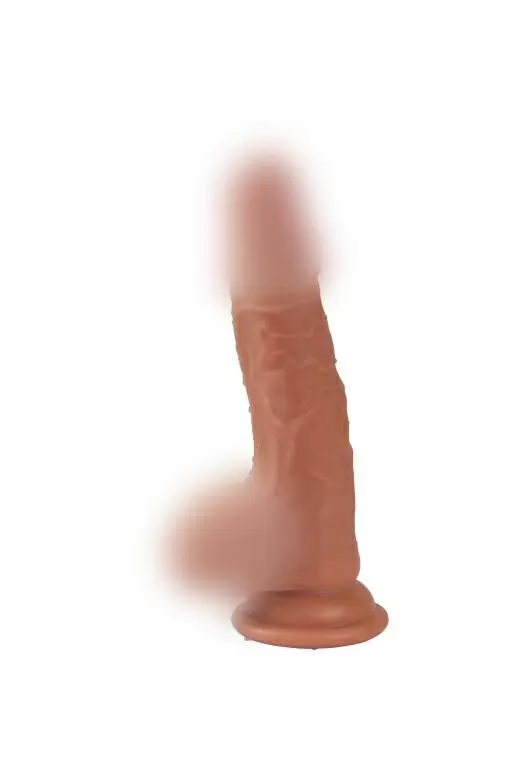 Реалистичный фаллоимитатор REAL с мошонкой на присоске и трусиками для страпона, dual PVC, 13,5x3,5