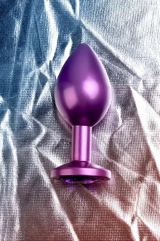 Маленькая металлическая анальная пробка TOYFA Metal с кристаллом - в ассортименте