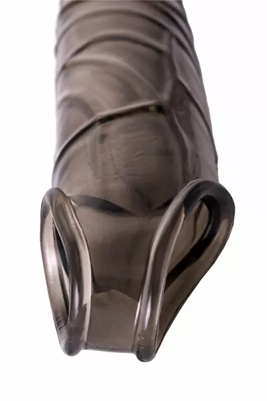 Реалистичная увеличивающая насадка на пенис TOYFA XLover с петлей на мошонку – серый