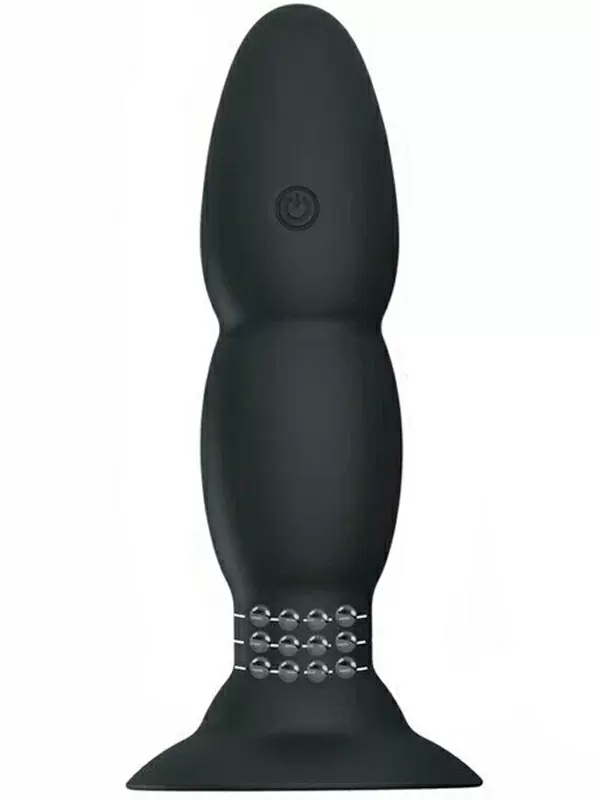 Анальная пробка Pretty Love, 14 см, 4 режима, с ротацией, с пультом Д/У, черный