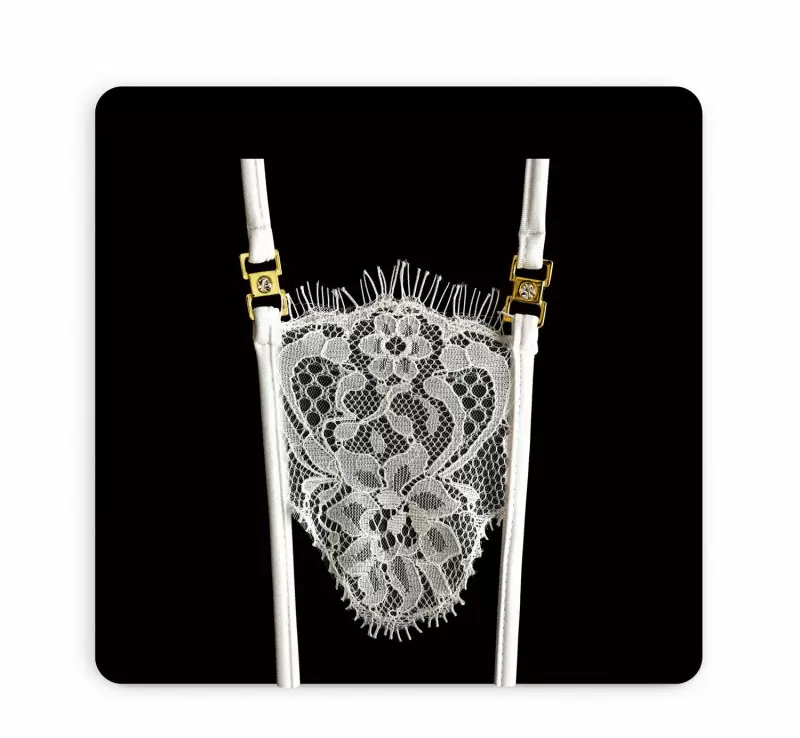 Белые кружевные трусики ручной работы Dolce Piccante La Fiore с доступом - M