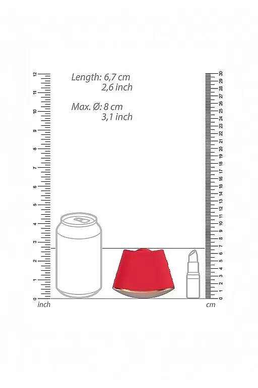 Клиторальный стимулятор с вибрацией и ротацией Dazzling (красный)