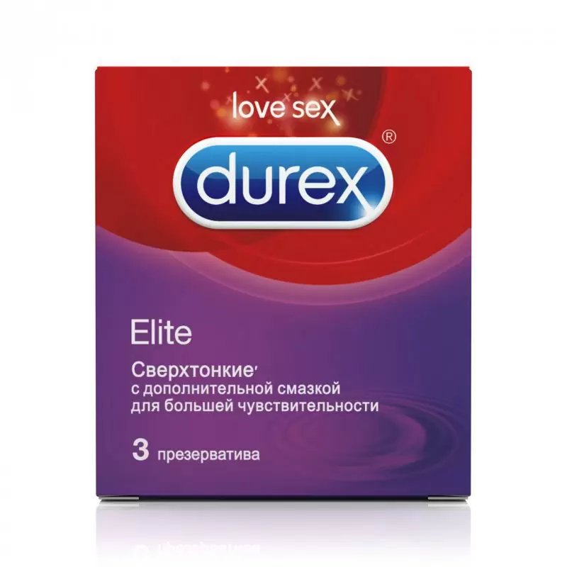 Сверхтонкие презервативы Durex Elite - 3 шт. 