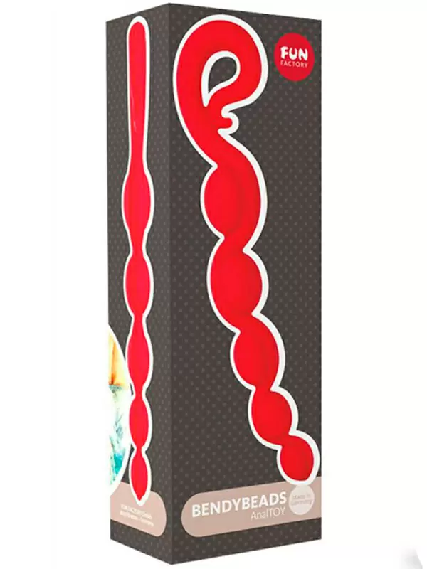 Элегантная анальная цепочка Fun Factory Bendybeads, 5 бусин, 26,3 см, красная
