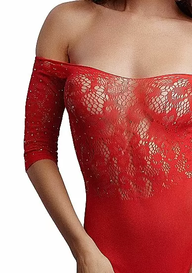 Боди Crotchless Rhinestone Teddy