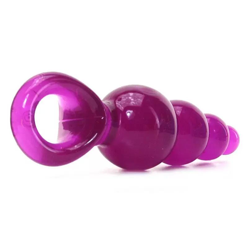 Анальная пробка с кольцом Jolie Ripples Large – фиолетовая