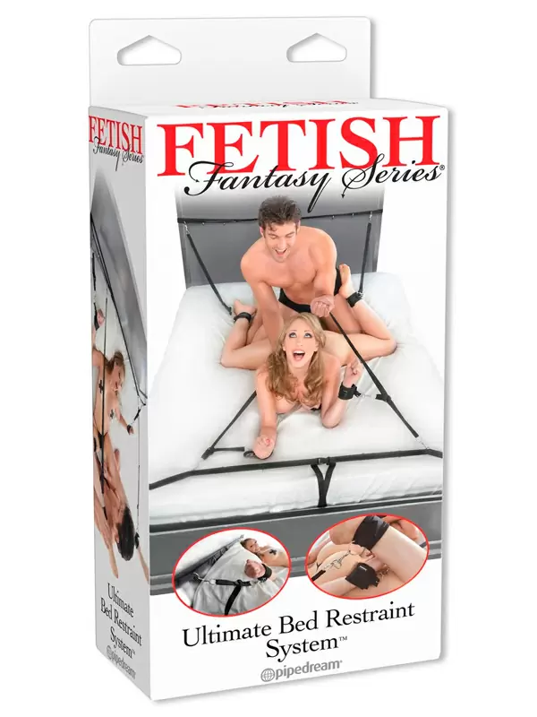 Фиксация ременная Ultimate Bed Restraint System, пристегивается на кровать, неопрен, черный
