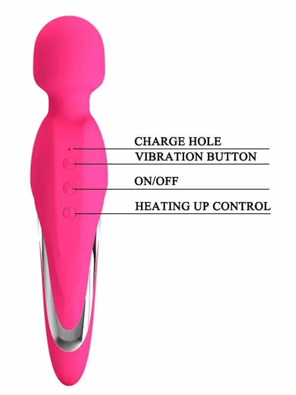 Компактный вибратор PrettyLove Michael Heating, с функцией нагрева, 21 см, розовый