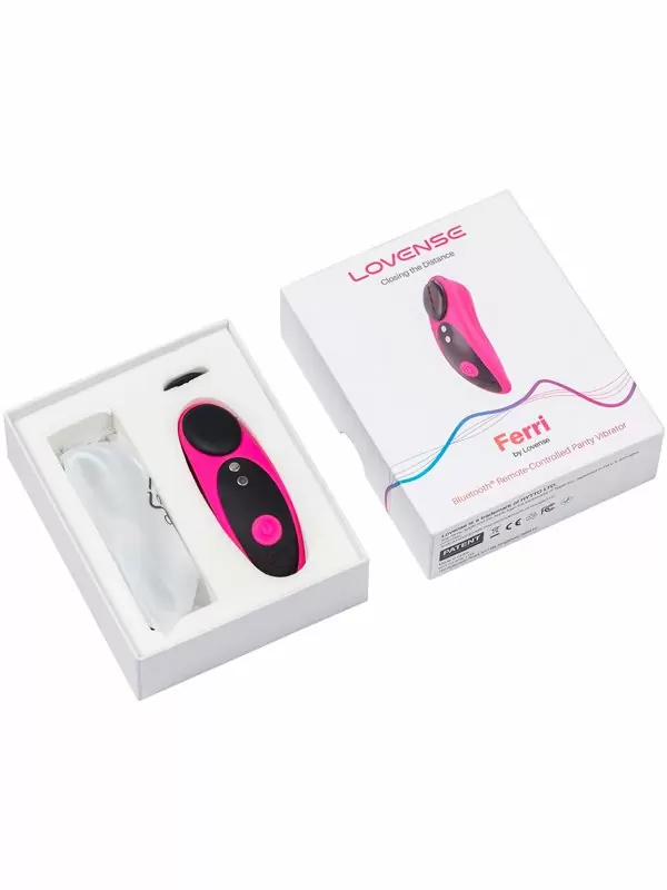 Носимый стимулятор клитора LOVENSE Ferri, управление через приложение, 7,4 см, 10 режимов, силикон, розовый с черным