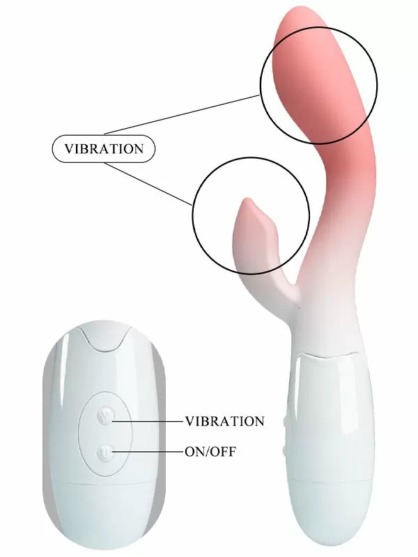 Вибратор-кролик Baile Brighty, 30 режимов, бесшумный, 10,5 см