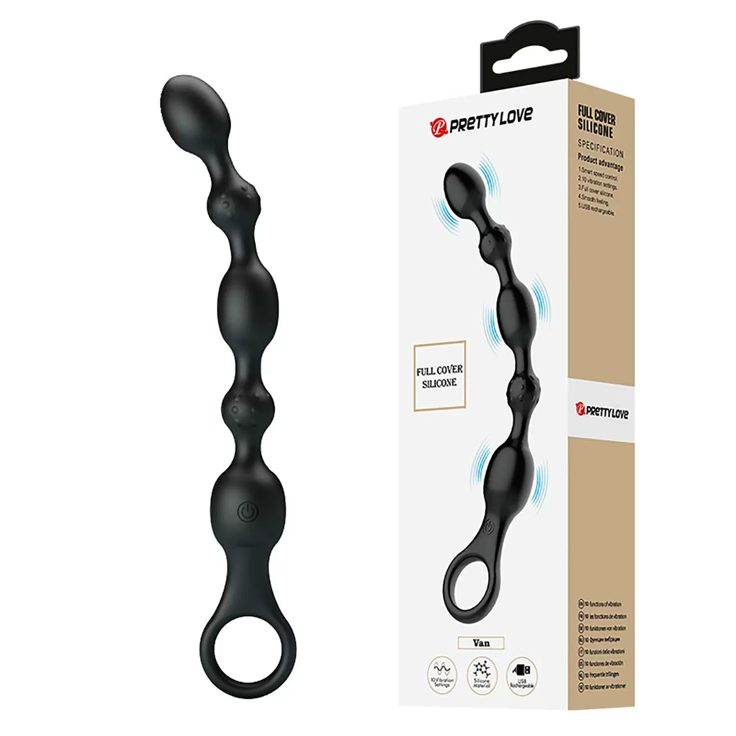 Анальная цепочка с вибрацией Van