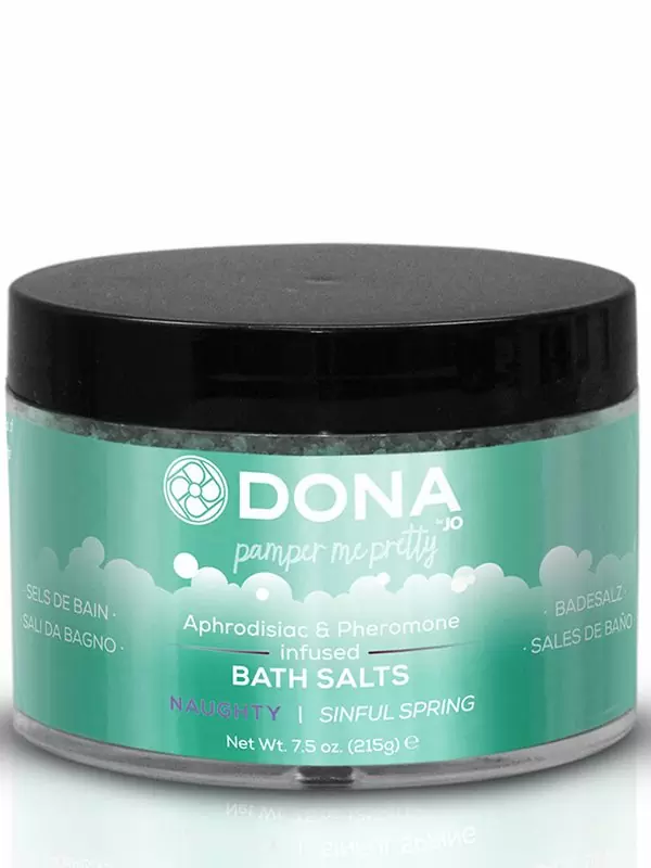 Цветная соль для ванны Dona Pamper Me Pretty Naughty с феромонами – весенний, 215 г