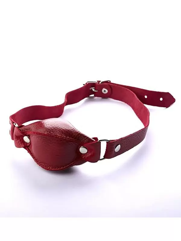 Кожаный кляп Sitabella на регулируемых ремешках – красный