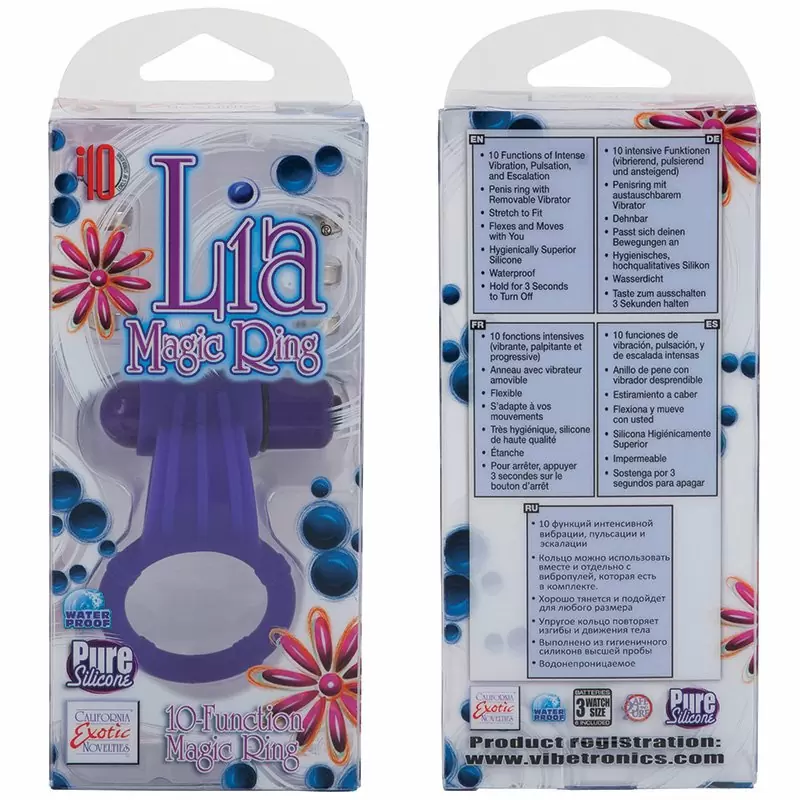 Эрекционное кольцо Lia Magic Rings с двумя положениями – фиолетовый