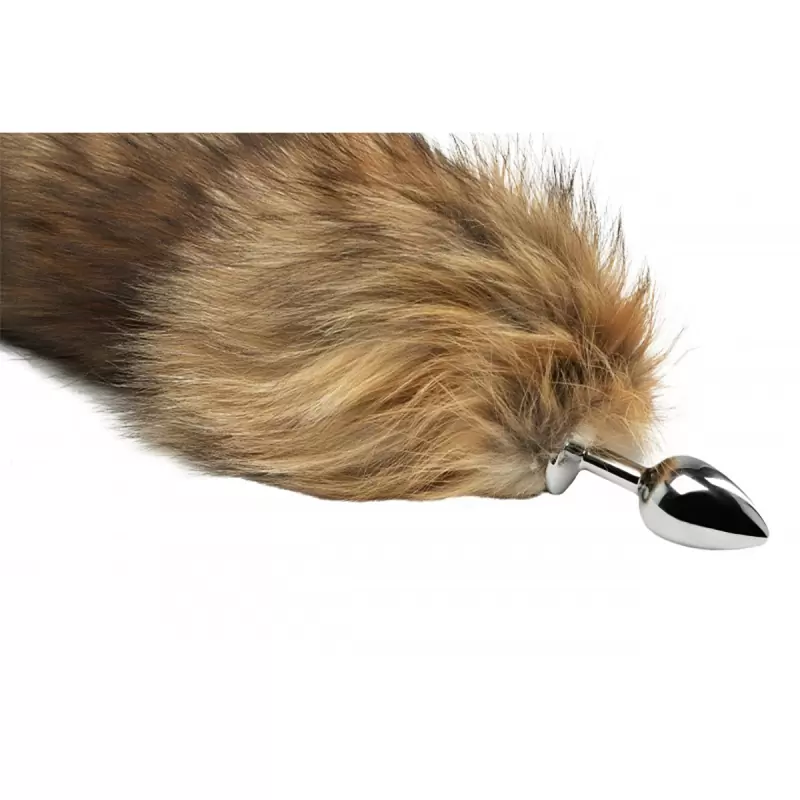 Анальная пробка с черно-рыжим хвостом