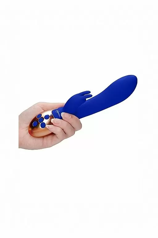 Вибромассажер кролик с вибрацией и функцией нагрева Opulent (синий)