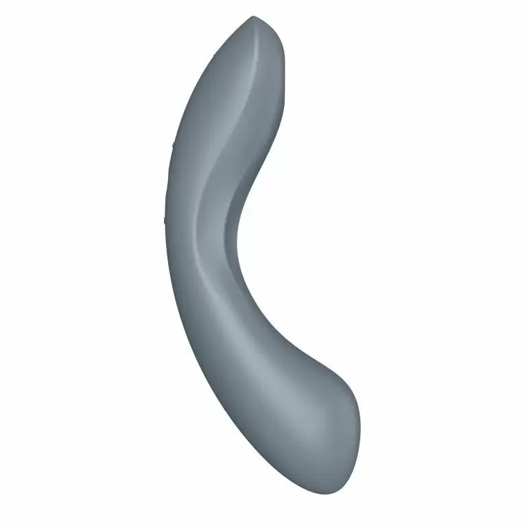 Изогнутый вибратор Satisfyer Curvy Trinity 1, с двумя моторами, 17,4 см, серо-голубой