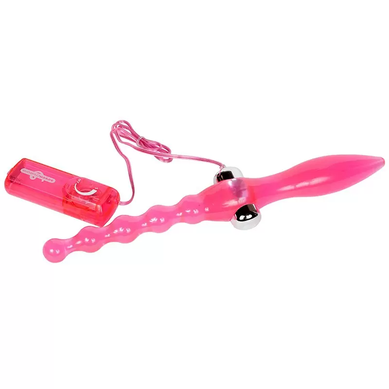 Анальный стимулятор Sex Squid Double-Ender двухсторонний с вибрацией – розовый