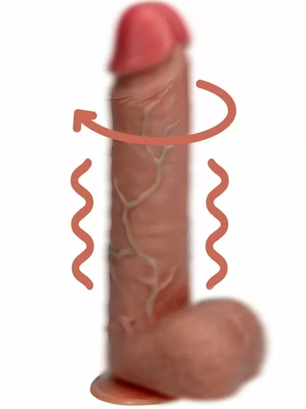 Фаллоимитатор RealRock Shots Toys, с функцией вибрации и ротации, 10 режимов