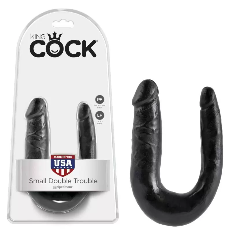Фаллоимитатор двухголовый U-образный Double Trouble Small маленький – черный