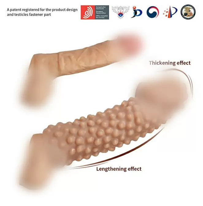 Реалистичная насадка на член с пузырьками, размер L