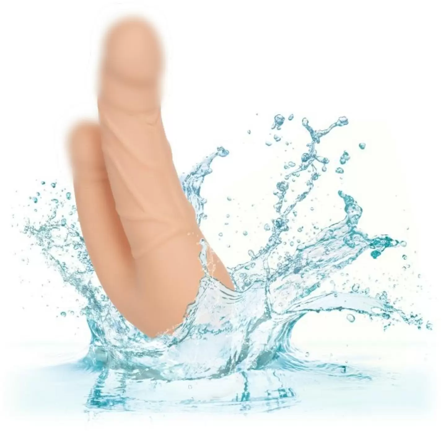 Двойной реалистичный вибратор Over & Under, 11,5 см, 12 режимов, телесный