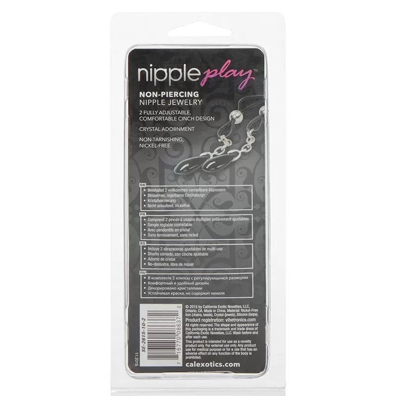Зажимы на соски Non-Piercing Nipple Jewelry - Onyx с подвесками – черный