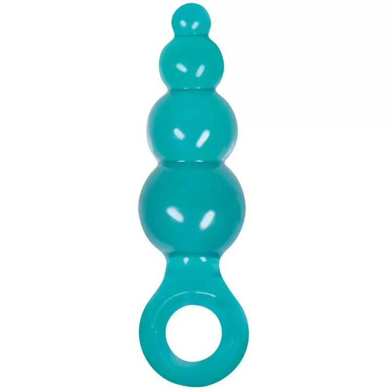 Анальная пробка с кольцом Jolie Ripples Large – голубая