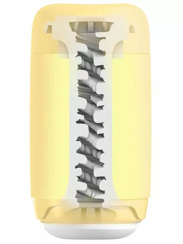 Мастурбатор Tenga Puffy Custard Yellow, 16.5 см, ТЭП, желтый | Он и Она 18+