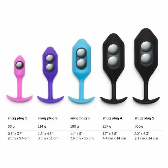 Пробка для ношения с вибрацией черная B-Vibe Vibrating Snug Plug 2