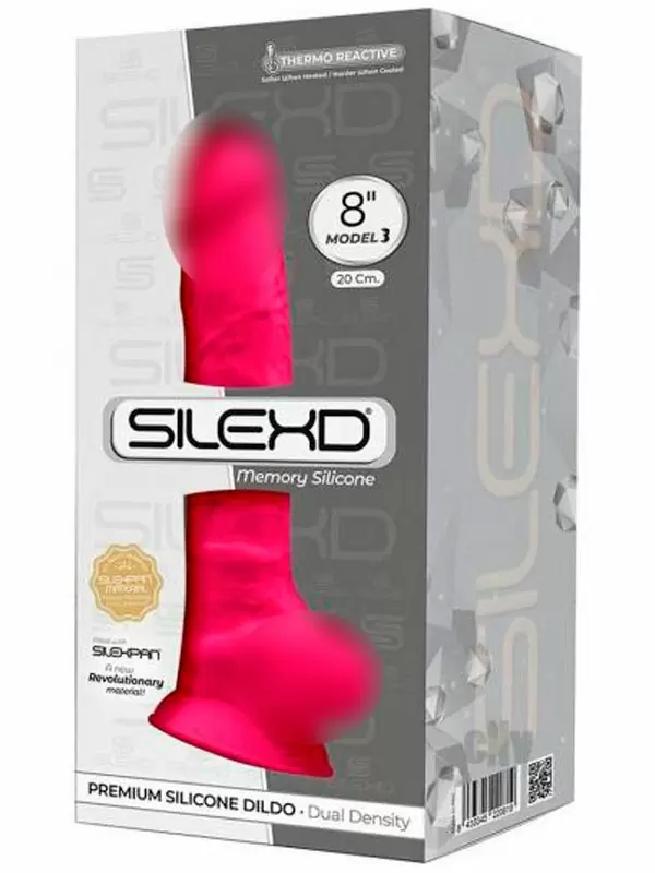 Реалистичный фаллоимитатор SILEXD Model 3, с мошонкой, 20 см, силикон, розовый
