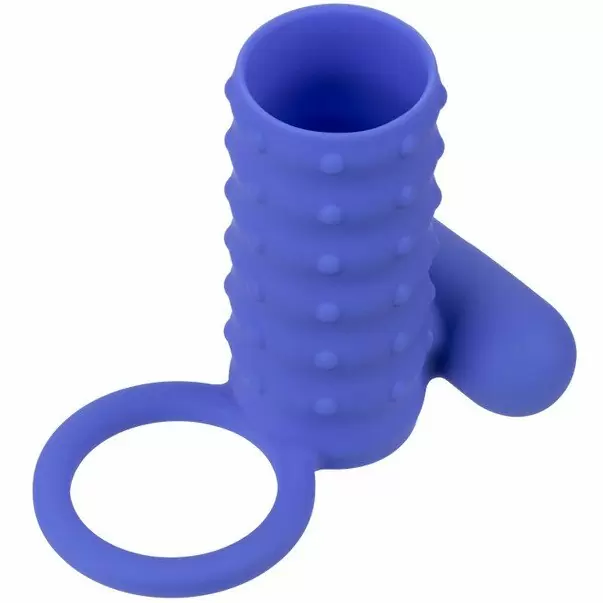 Ребристое виброкольцо-насадка Silicone Rechargeable Endless Desires Enhancer, 10,25 см, силикон, синий 