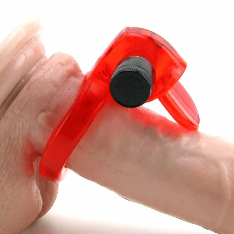 Эрекционное виброкольцо со стимулятором клитора Язычок Wireless Clit Flicker – красный